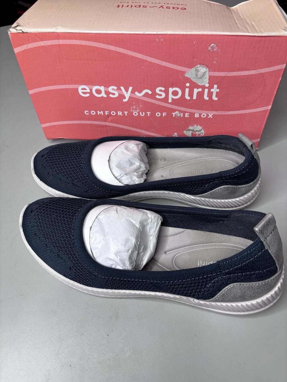Women's Glitz Walking Shoes - Dark Blue Knit womens 8